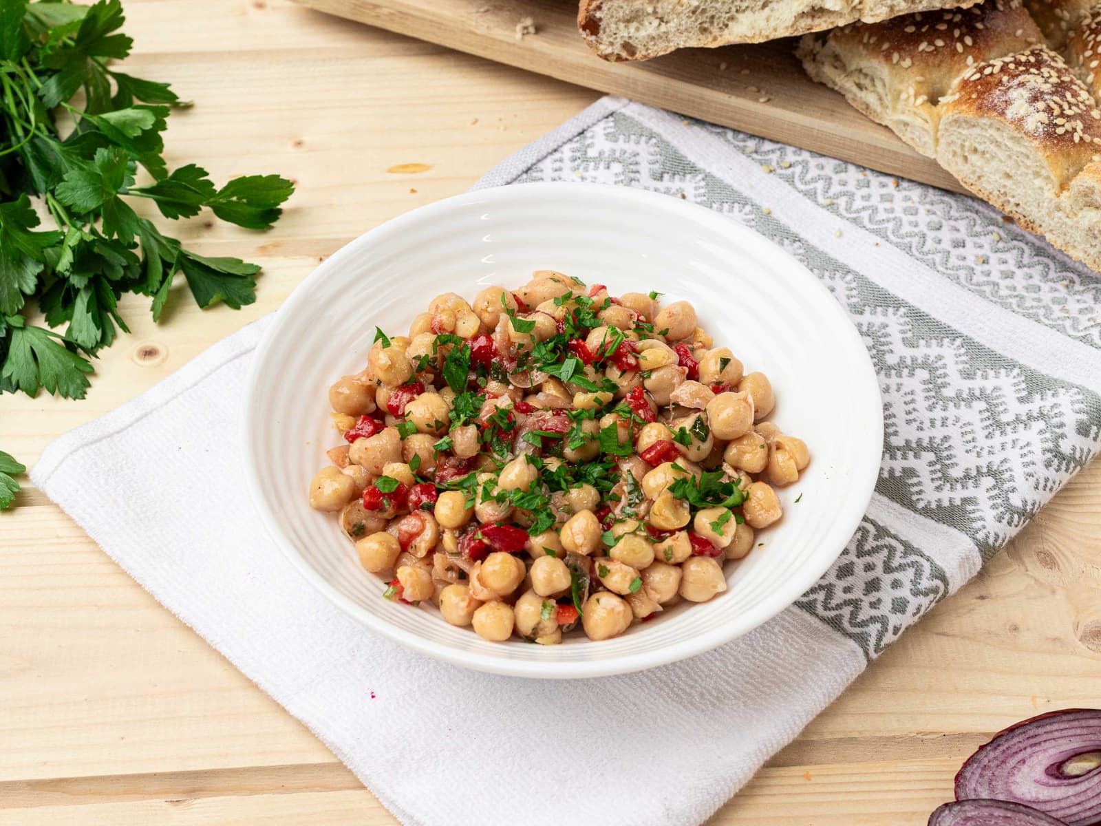 Ensalada griega con garbanzos – vista alternativa